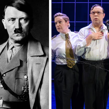 The Broadway musical "Operation Mincemeat," right, traces a plot to outwit German dictator Adolf Hitler during World War II.