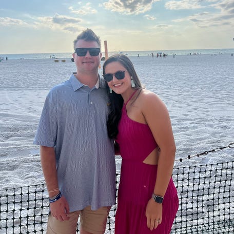 Hannah Henderson and her husband, Brady, during their trip to Clearwater, Florida.
