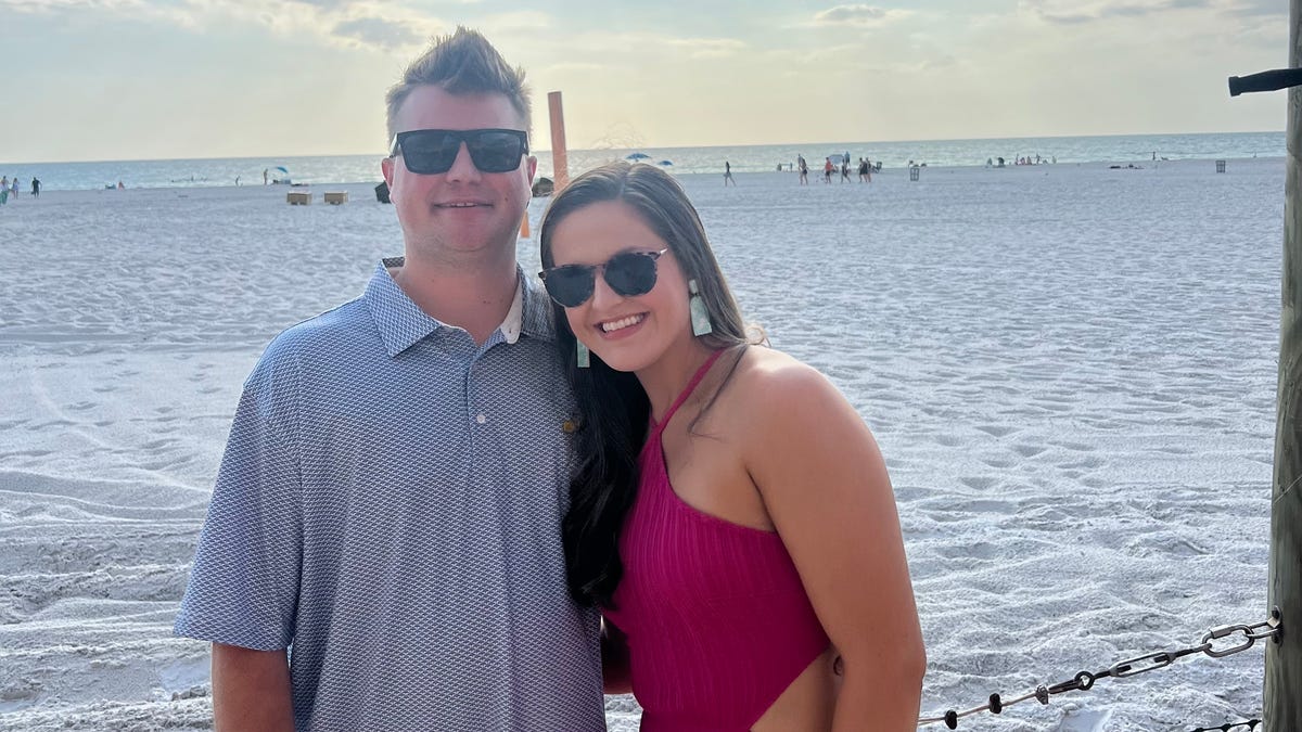Hannah Henderson and her husband, Brady, during their trip to Clearwater, Florida.