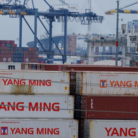 Shipping containers from China are seen at the Port of Los Angeles, in San Pedro, California, U.S., May 1, 2025.