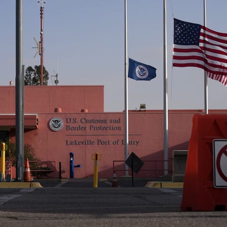 The U.S. Customs and Border Protection Lukeville Port of Entry station on the Mexican border on Jan. 8, 2025.