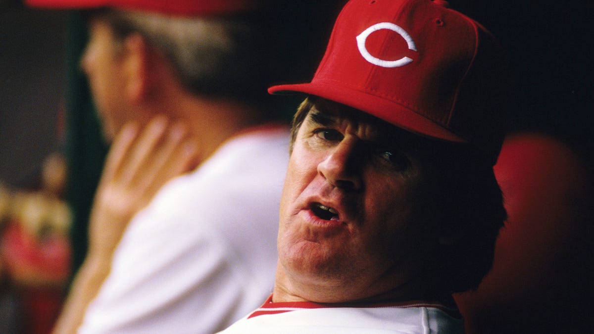 Pete Rose as the Reds' manager in 1987.