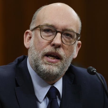 Russell Vought appears before the Senate Budget Committee for a confirmation hearing and vote on Jan. 22, 2025, after being nominated by President Donald Trump to lead the Office of Management and Budget. He was previously department director from July 2020 to January 2021.