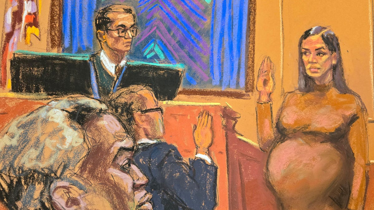 Cassie in courtroom Diddy trial sketch