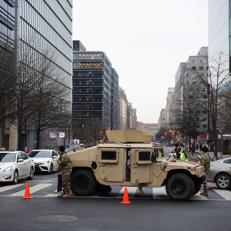 U.S. Army officers stand guard, ahead of a rally for U.S. President-elect Donald Trump the day before he is scheduled to be inaugurated for a second term, in Washington, U.S., January 19, 2025. REUTERS/Marko Djurica
