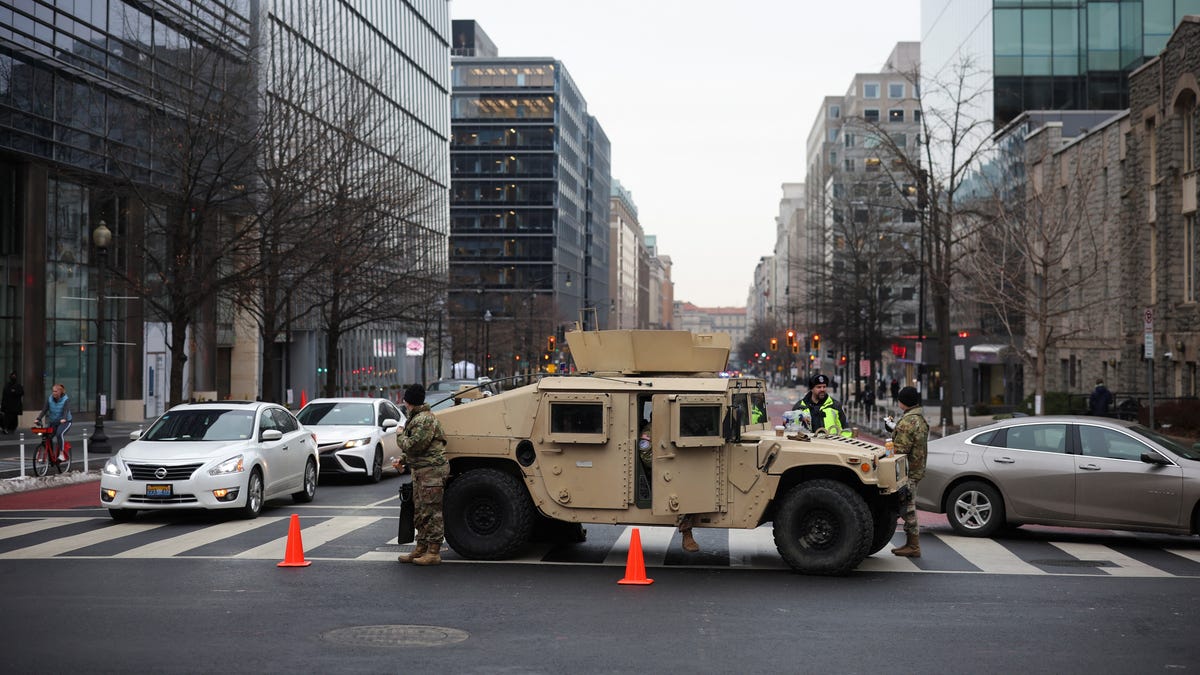 U.S. Army officers stand guard, ahead of a rally for U.S. President-elect Donald Trump the day before he is scheduled to be inaugurated for a second term, in Washington, U.S., January 19, 2025. REUTERS/Marko Djurica