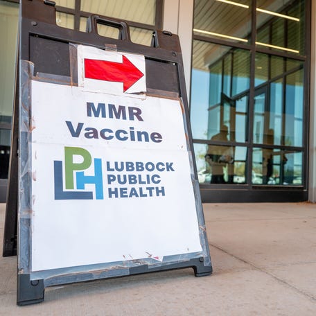 LUBBOCK, TEXAS - APRIL 09: Instructions for a Measles vaccination is seen outside of the Lubbock Public Health facility on April 09, 2025 in Lubbock, Texas. The city of Lubbock has confirmed a second measles related death amidst an ongoing outbreak which began in late January. As of early April, the Texas Department of State Health Services have confirmed over 500 cases, within 22 counties, ranging from the South Plains toward the Panhandle. (Photo by Brandon Bell/Getty Images)