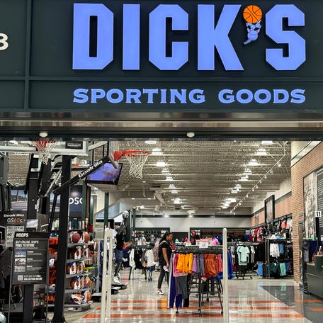 A sign is posted in front of a Dick's Sporting Goods store on September 4, 2024 in Daly City, California.