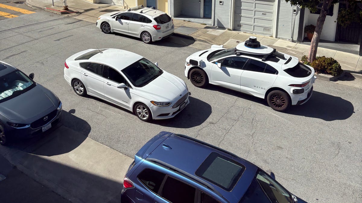 A Waymo robotaxi on a San Francisco street, May 15, 2025. The self-driving autonomous vehicles are increasingly popular.