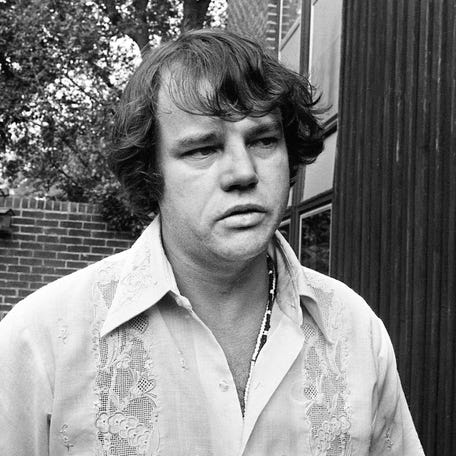 \Joe Don Baker, who portrayed McNairy County Sheriff Buford Pusser in the movie"Walking Tall" visits Nashville on Aug. 23, 1974.