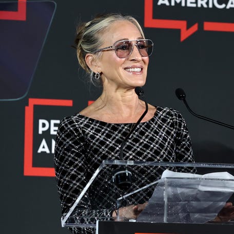 Sarah Jessica Parker speaks onstage during the 2025 PEN America Literary Gala in New York City.