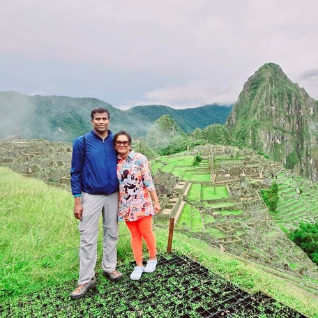 Mari Subbiah and Viji Mari took their first Grand World Voyage in 2023.