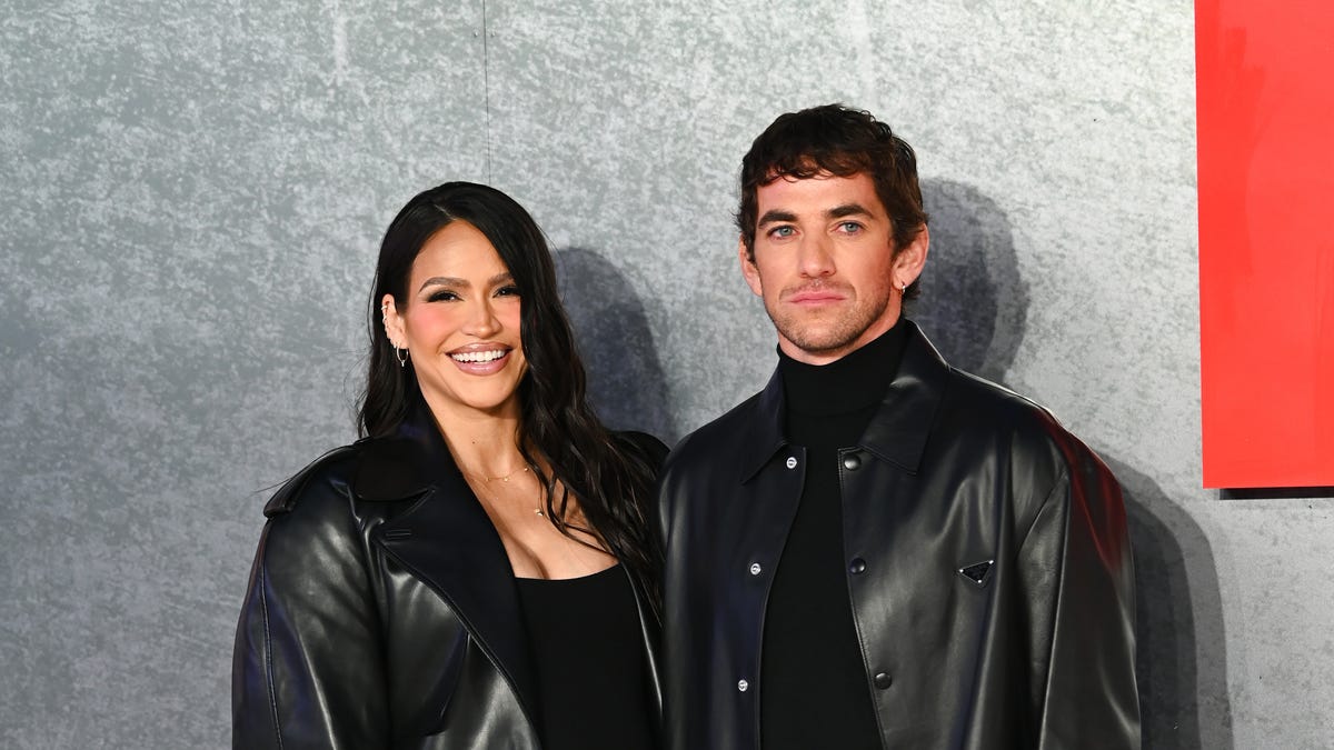 Cassie and Alex Fine attend the Global Premiere of "MobLand" at Odeon Luxe Leicester Square on March 27, 2025, in London.