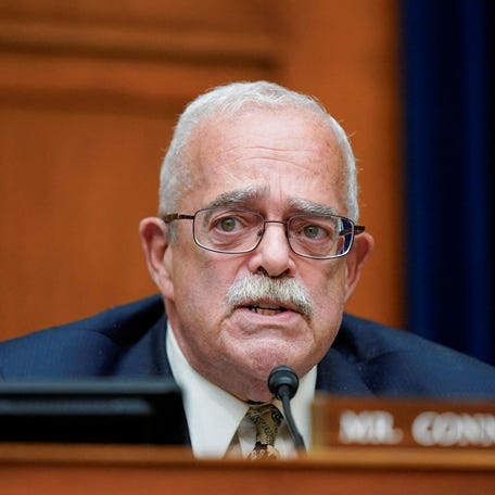 FILE PHOTO: Democratic U.S. Rep. Gerald (Gerry) Connolly of Virginia, running for re-election to the U.S. House of Representatives in the 2022 U.S. midterm elections, speaks during a House Committee on Oversight and Reform hearing on gun violence on Capitol Hill in Washington, U.S. June 8, 2022. Andrew Harnik/Pool via REUTERS/File Photo