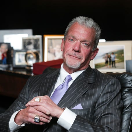 Indianapolis Colts owner and CEO Jim Irsay sits in his office for a portrait Tuesday, June 10th, 2014, at the Indiana Farm Bureau Football Center in Indianapolis.