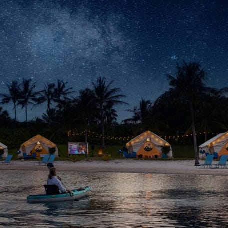 A nighttime camping experience shows a different side of Atlantis.