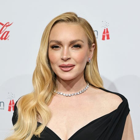 Lindsay Lohan attends the CinemaCon Big Screen Achievement Awards at Omnia Nightclub at Caesars Palace during CinemaCon on April 3, 2025 ,in Las Vegas.
