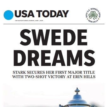 Celebrate Maja Stark's victory in the 2025 U.S. Women's Open with a commemorative page print from USA TODAY.