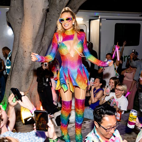 WEST HOLLYWOOD, CALIFORNIA - JUNE 01: Paris Hilton performs at the OUTLOUD Music Festival at 2025 WeHo Pride on June 01, 2025 in West Hollywood, California. (Photo by Matt Winkelmeyer/Getty Images)
