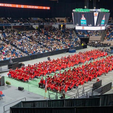 The South High Community School class of 2025 fills the DCU Center for their graduation exercises June 4.