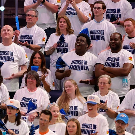 Thunder fans cheer during Game 5 of the Western Conference finals. The NBA Finals features small-market teams in the Thunder vs. the Pacers, but that doesn't mean the series will be any less interesting.
