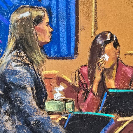Maurene Comey questions "Jane" during Sean "Diddy" Combs' sex trafficking trial in New York City, New York, U.S., June 6, 2025 in this courtroom sketch.