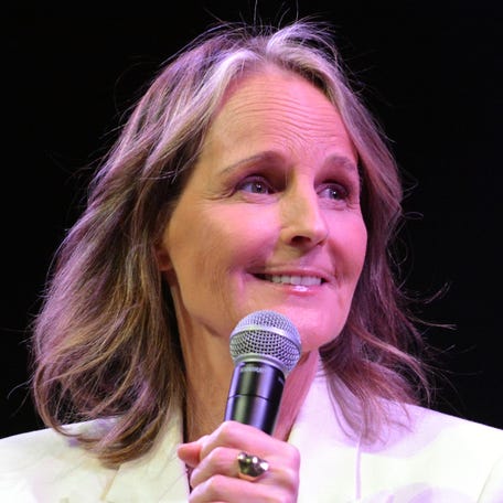 Helen Hunt answers questions at this year's 10th annual Las Cruces Film Festival on April 10, 2025.