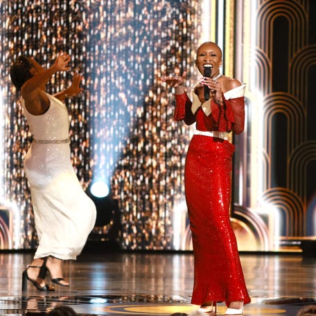 NEW YORK, NEW YORK - JUNE 08: Host Cynthia Erivo performs onstage during The 78th Annual Tony Awards at Radio City Music Hall on June 08, 2025 in New York City. (Photo by Theo Wargo/Getty Images for Tony Awards Productions)