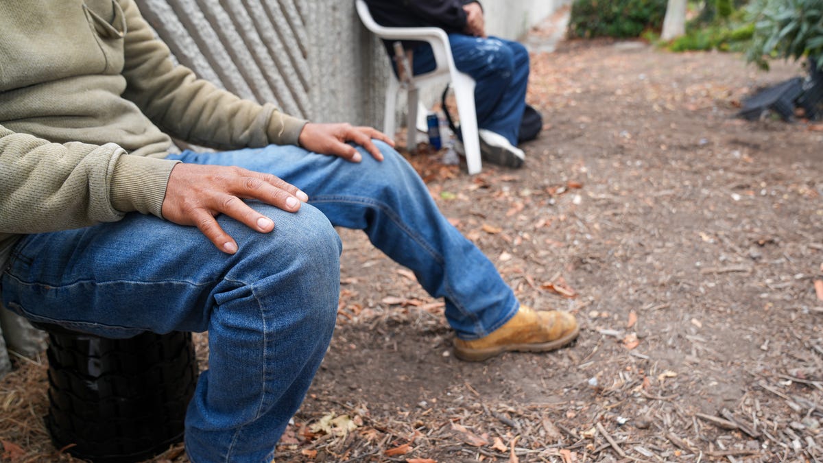Day laborers waiting for work at the Home Depot in Paramount, California, on June 9, 2025, risk ICE detention and deportation but said they were willing to take the risk because they need money to support their families.