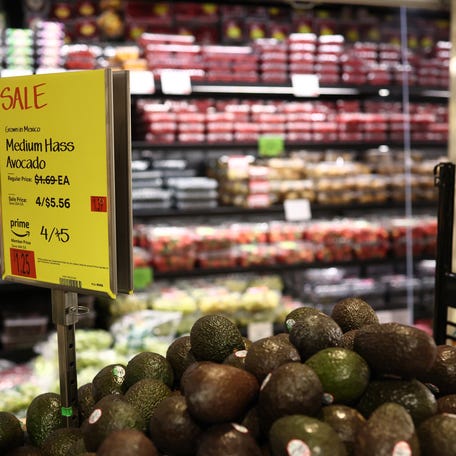 Avocados from Mexico are displayed for sale at a Whole Foods store on Feb. 3, 2025 in New York City.