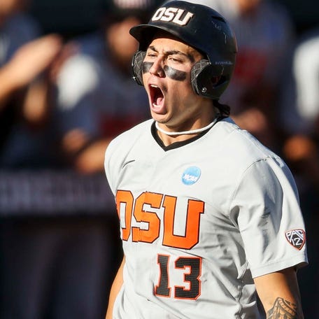 Oregon State's Aiva Arquette during the NCAA super regionals.