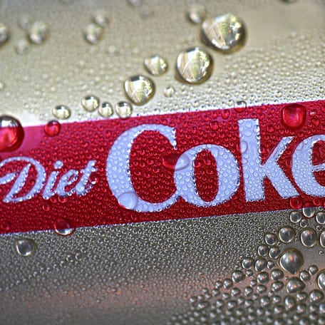 A can of Diet Coke is displayed in a cooler on June 29, 2018 in San Francisco, California.