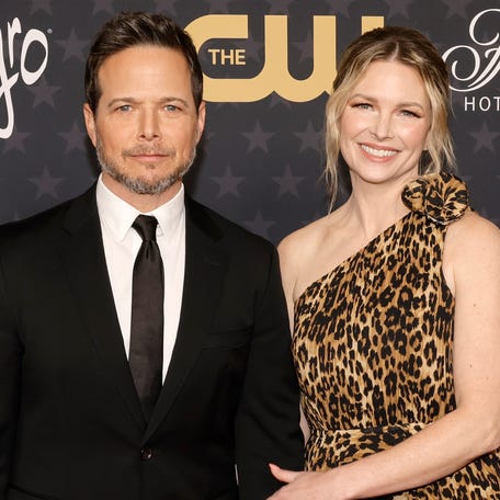 Scott Wolf, left, and Kelley Wolf attend the 28th annual Critics Choice Awards at Fairmont Century Plaza in Los Angeles on Jan. 15, 2023.