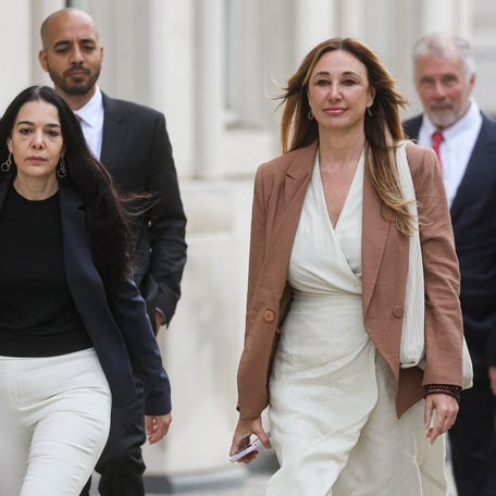 Nicole Daedone, founder and former CEO of OneTaste Inc., arrives for a hearing at the Brooklyn Federal Courthouse in Brooklyn, New York, U.S., June 21, 2023. REUTERS/Brendan McDermid
