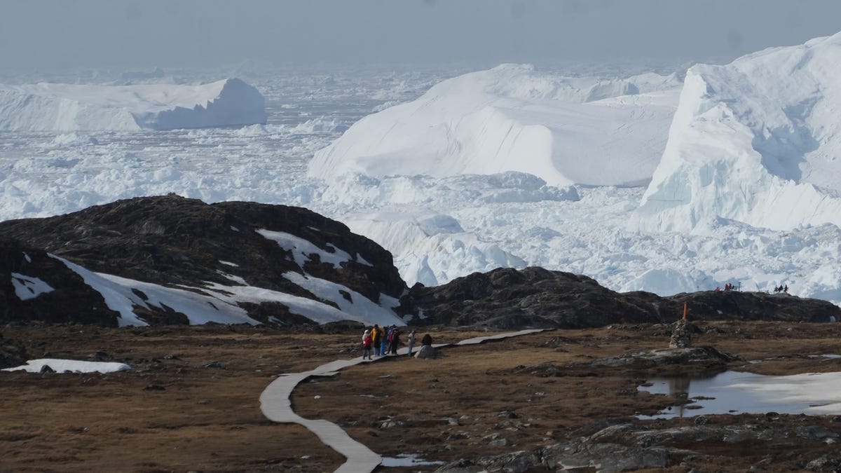 Icebergs are seen in Ilulissat Icefjord, Greenland.