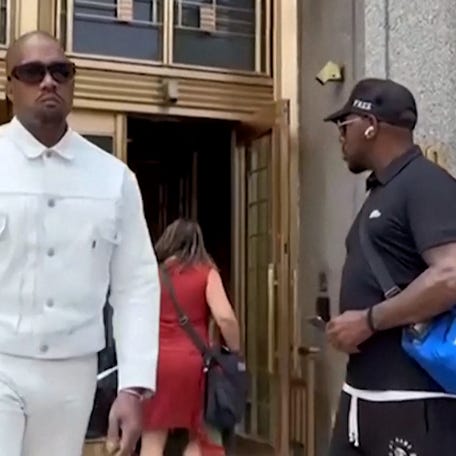 Rapper and fashion designer Ye made an appearance in New York at Sean 'Diddy' Combs' trial.
