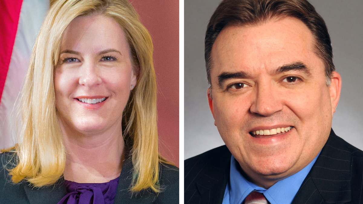 Minnesota State Representative Melissa Hortman and Minnesota State Senator John Hoffman are shown in these undated file photos.