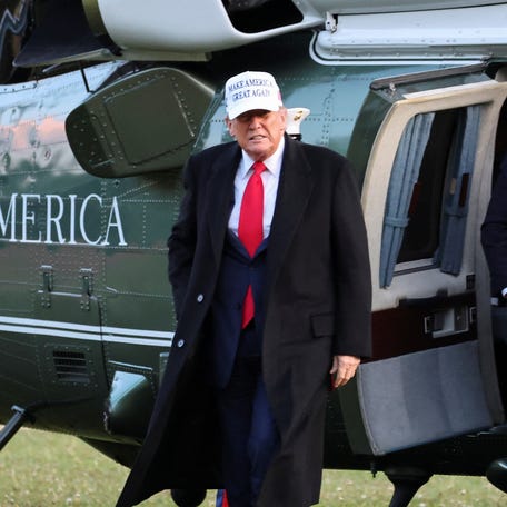 U.S. President Donald Trump arrives to attend the G7 Leaders' Summit at the Rocky Mountain resort town of Kananaskis, Alberta, Canada, June 15, 2025.