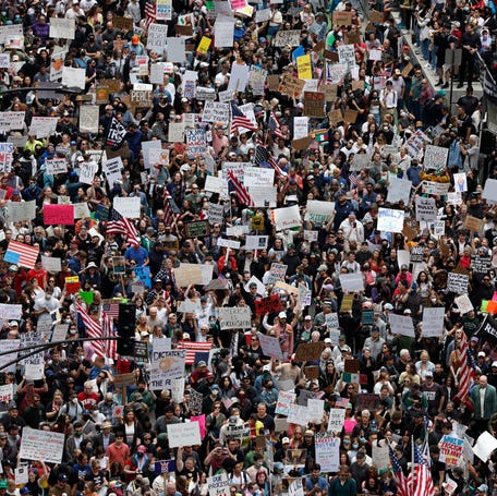 Protest against President Donald Trump in Chicago on June 14, 2025.