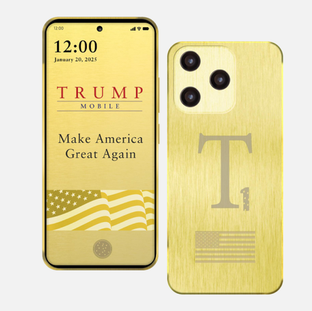 Promotional image of the "T1 Phone" by Trump Mobile, set to become available for $499 in August.The Trump Organization announced the new Trump Mobile business venture on June 16, including the phone and a wireless service plan.