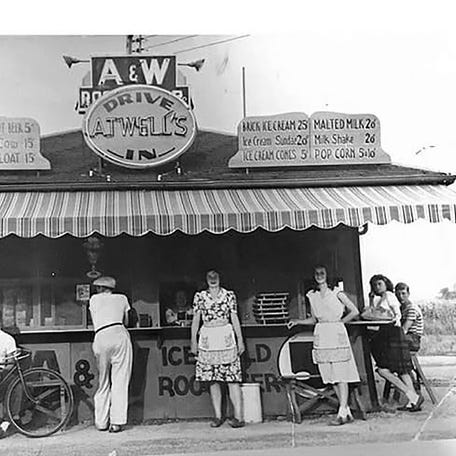Early A&W Drive-In in this undated photo taken in Fond du Lac, Wisc.