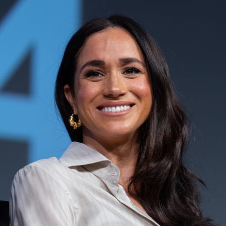 Duchess Meghan attends the "Keynote: Breaking Barriers, Shaping Narratives: How Women Lead On and Off the Screen," during the SXSW 2024 Conference and Festivals at the Austin Convention Center on March 8, 2024, in Austin, Texas.