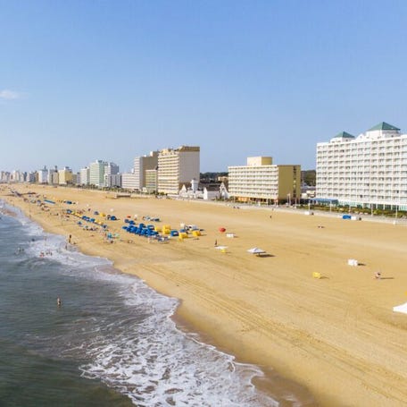 Many Virginia Beach hotels sit right along the Atlantic Ocean.