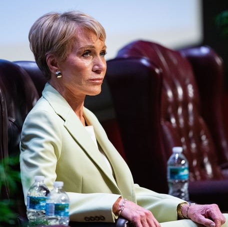 The 10-year anniversary of the Power Forward Speakers Series featured Barbara Corcoran from ABC's "Shark Tank" where she spoke with fellow shark Robert Herjavec about entrepreneurship at Ruby Diamond Concert Hall on Tuesday, Jan. 30, 2024.
