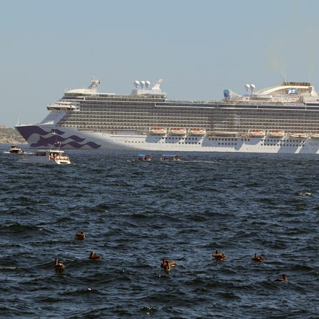 The Discovery Princess cruise ship in the Pacific Ocean in Los Cabos, Mexico on Feb. 21, 2024.