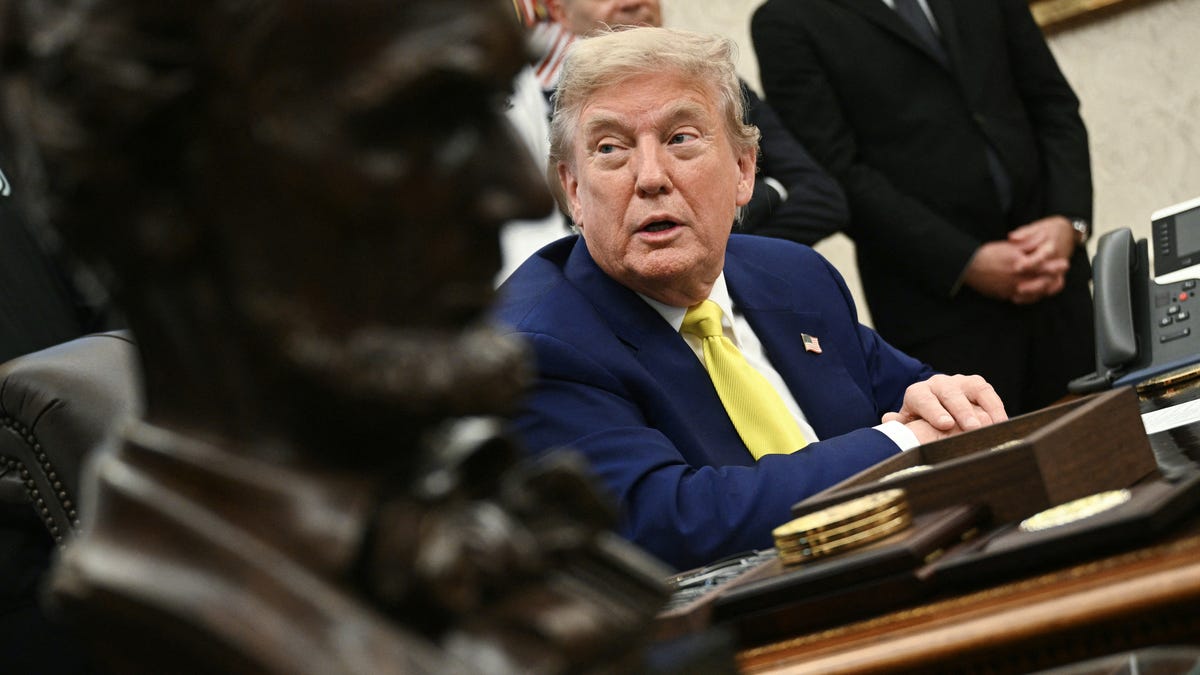 President Donald Trump in the Oval Office of the White House on June 18, 2025.