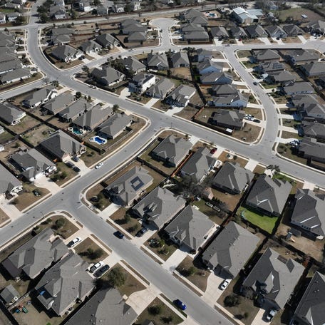 Homes in the Six Creeks neighborhood near Austin, Texas