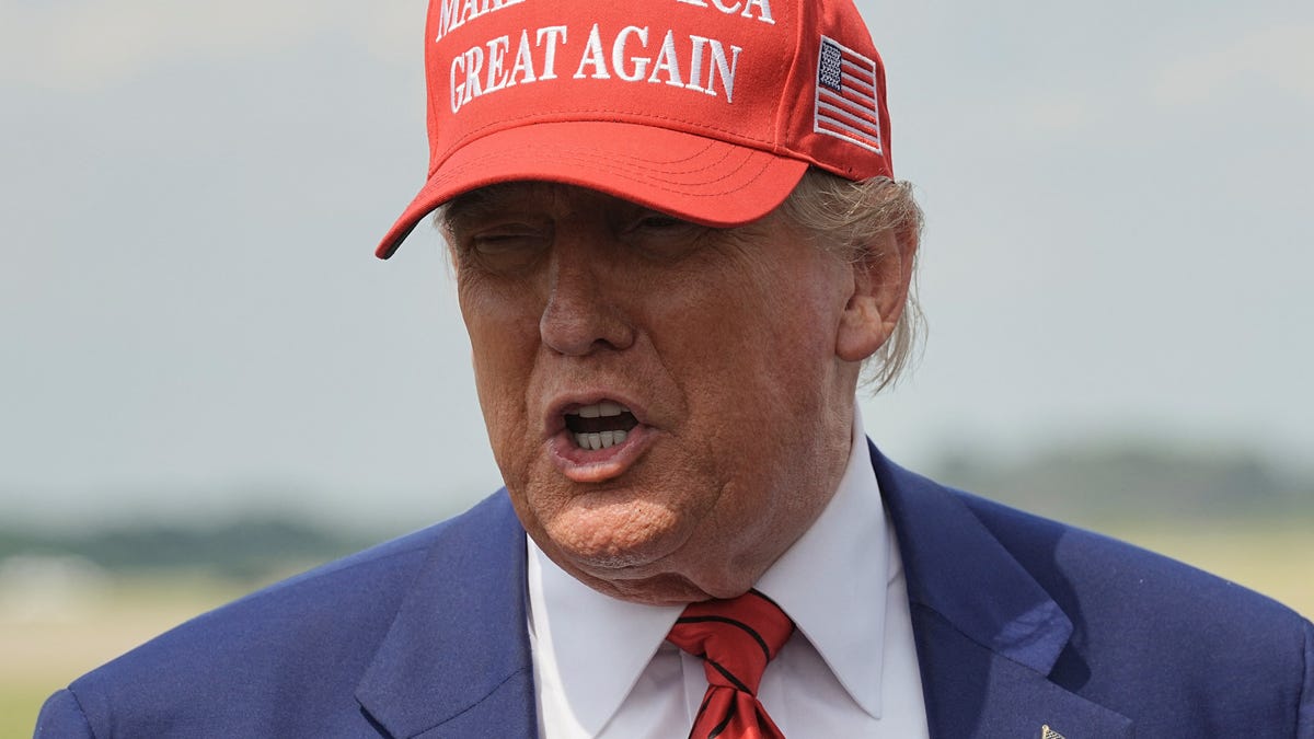 President Donald Trump arrives in Morristown, New Jersey, on June 20, 2025.