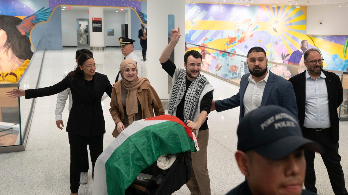 Mahmoud Khalil Arrives At Newark Airport