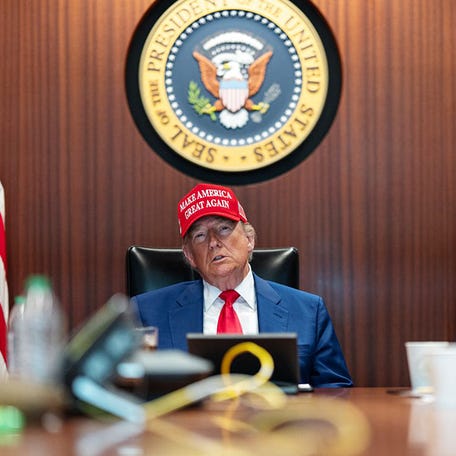 President Donald Trump in the Situation Room of the White House on June 21, 2025, in a photo released by the White House via X.